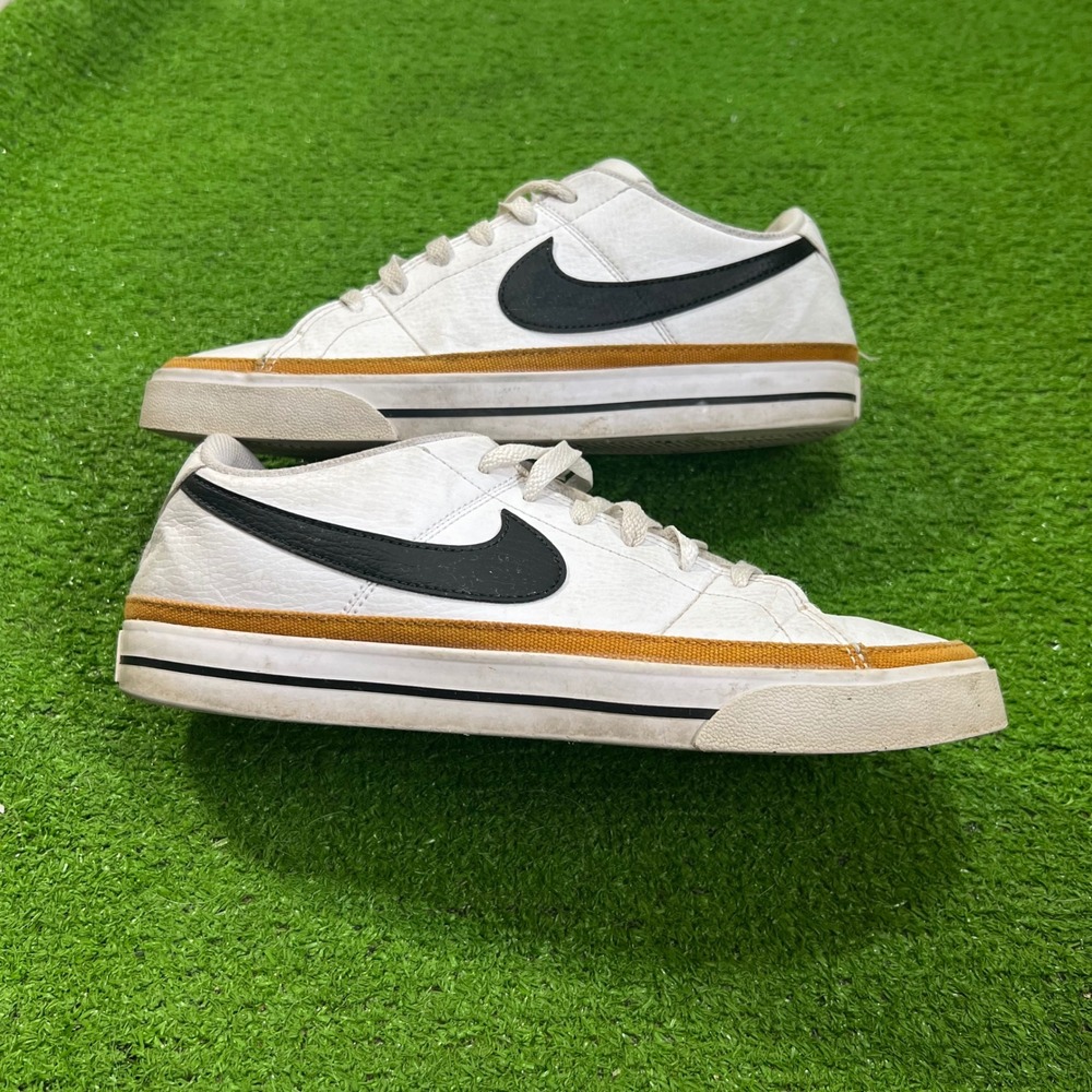 Nike Court Legacy Womens Size 9 White Black Desert Ochre Leather Sneakers